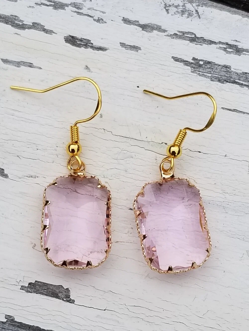 14k Gold Pink Tourmaline Dangle Earrings, Pink Tourmaline Jewelry, Pink Stones